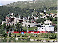 Part of St. Moritz with the railway station in the foreground
