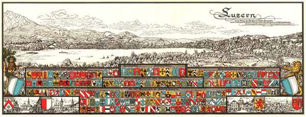 Kupferstich Stadt und Kanton Luzern anno 1958