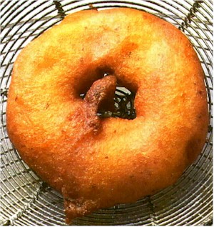 Apfelkchlein (Deep fried apple cookie)